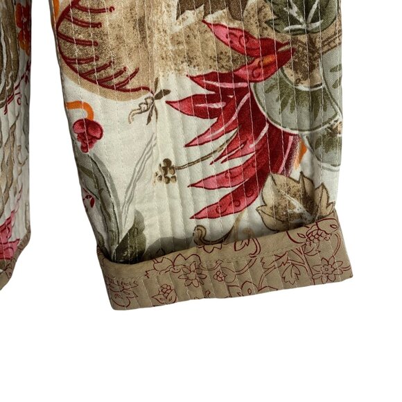 Alfred Dunner Floral Quilted Jacket Buttons Cotton Blend Womens SZ 12 Outerwear - Picture 3 of 11